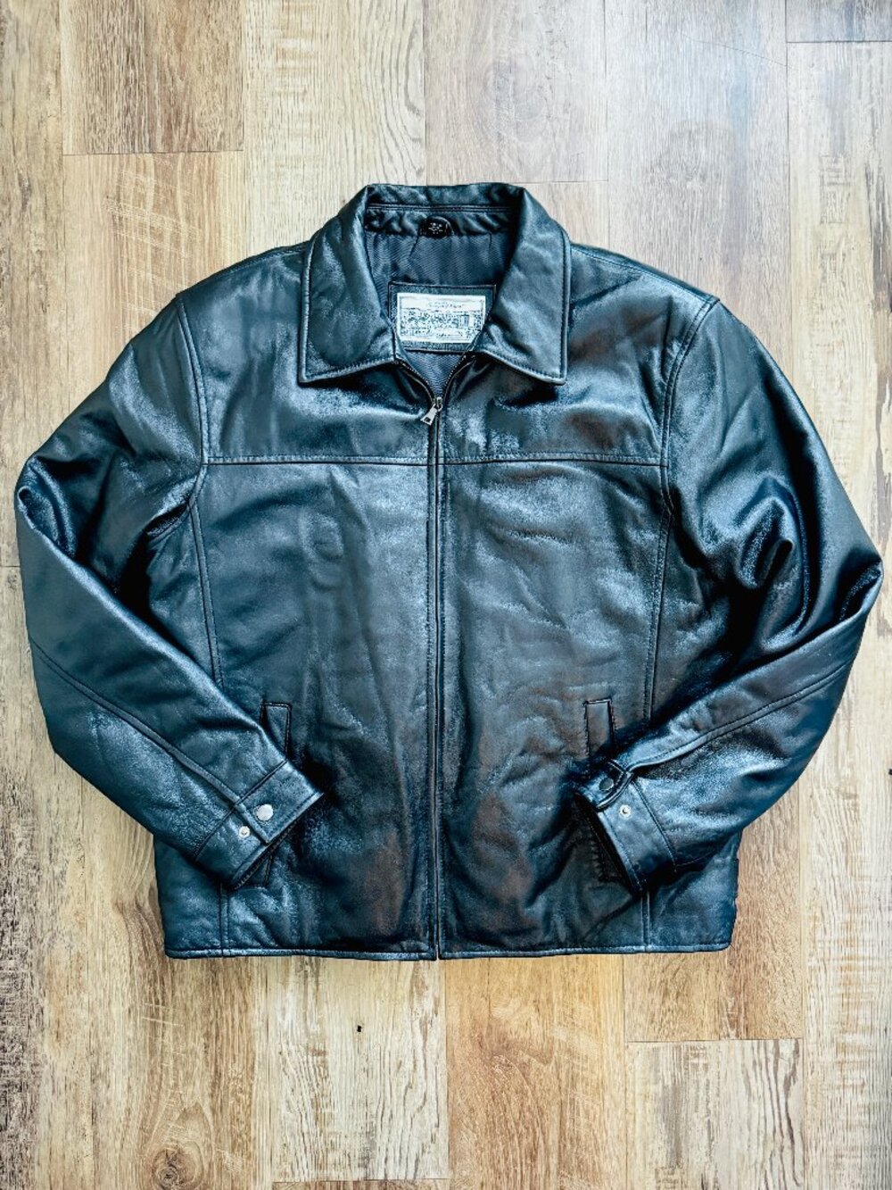 Sawyer of Napa Mens Black Leather Jacket Large Supple Luxurious EUC
